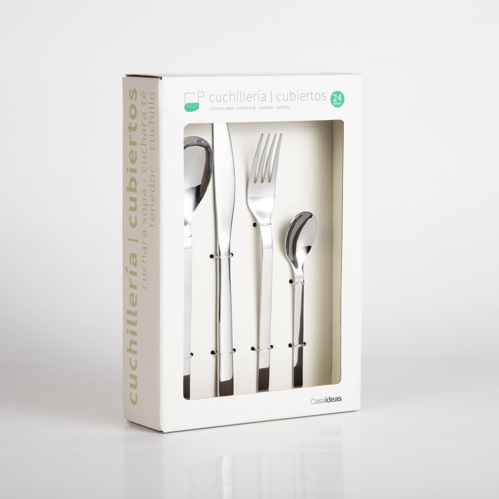 Set 24 cubiertos acero inoxidable