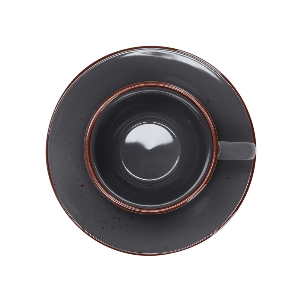 Taza Té Cerámica Rústico con Plato 220 ml