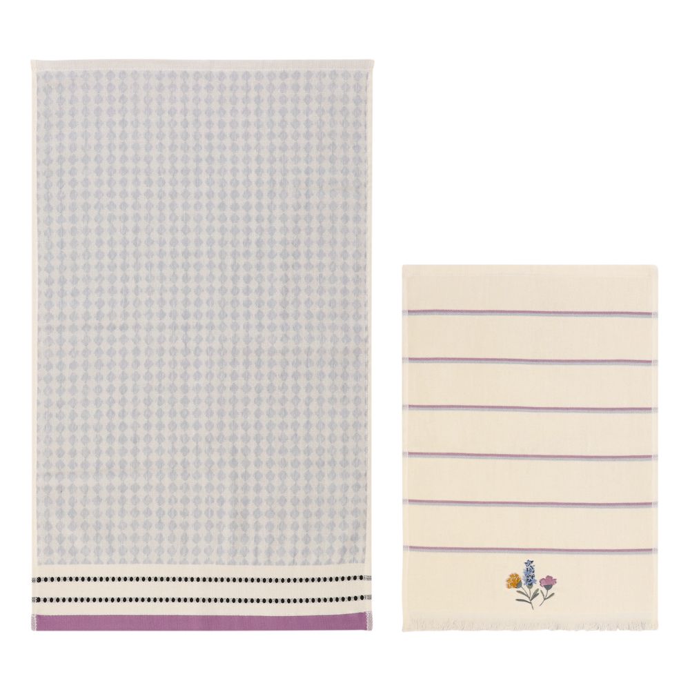 Set de 2 toallas de visita algodón bordado 400 g