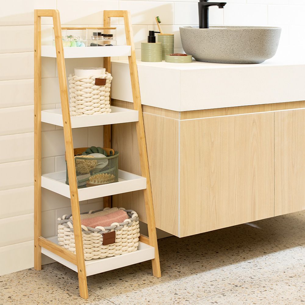 Repisa Madera Tijera 4 niveles 34x35x98 cm