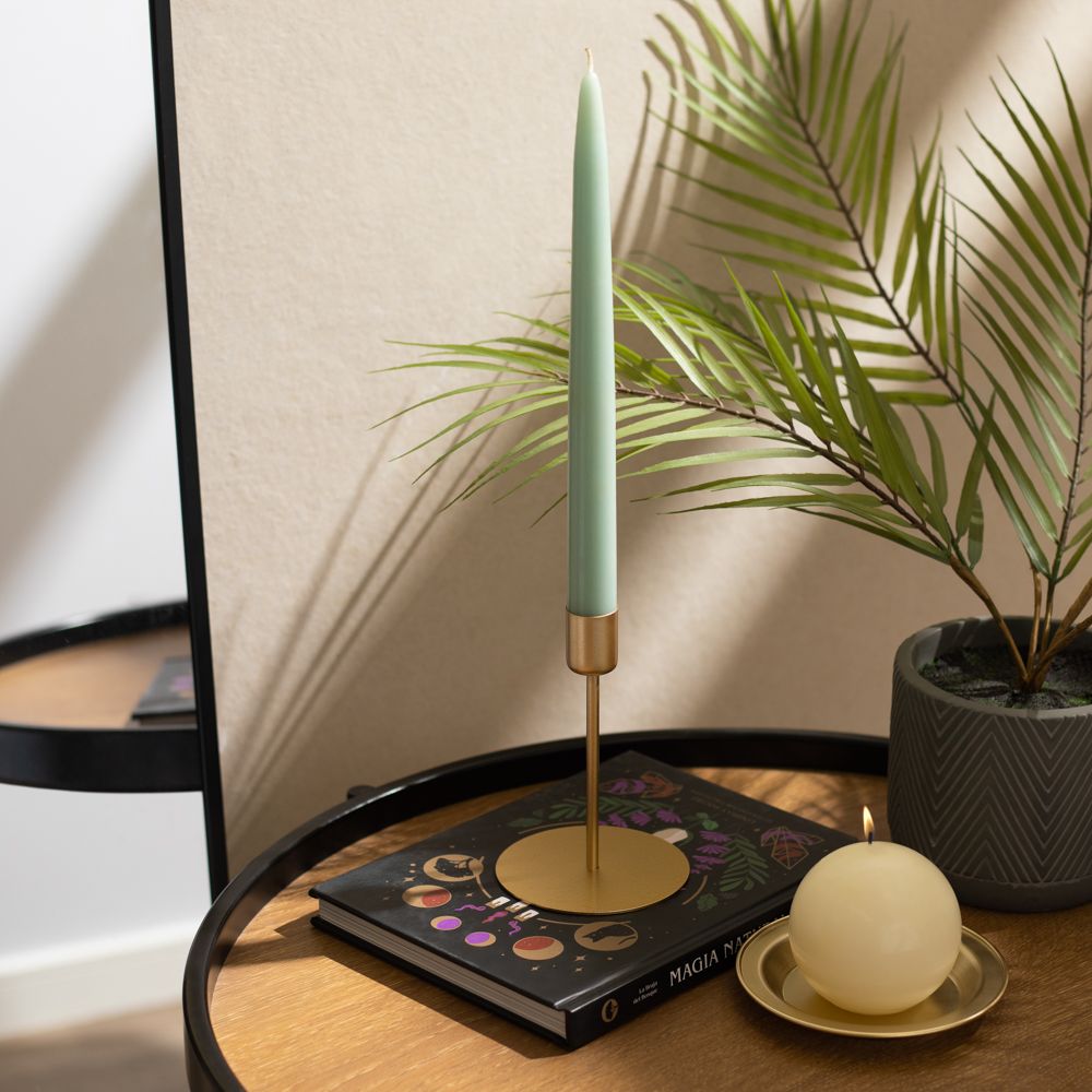 Portavela tipo plato de metal 12x1.5 cm