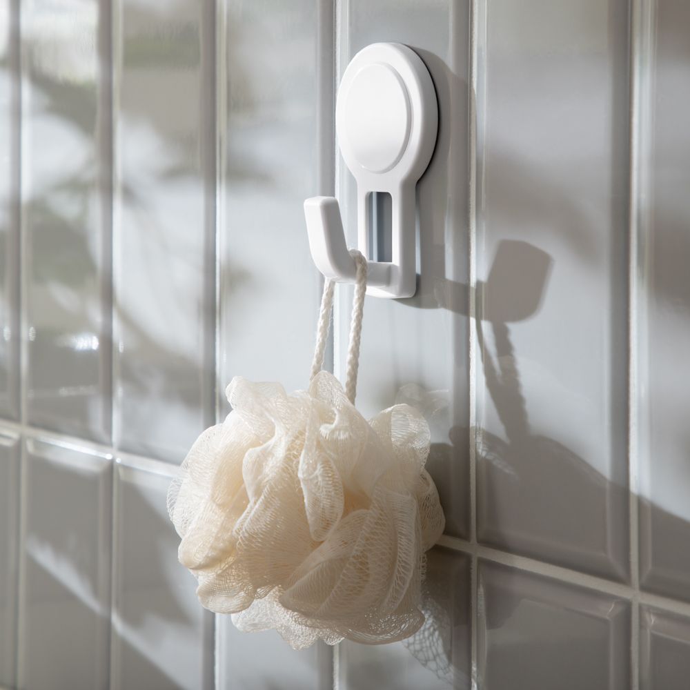 Percha plástica para ducha con succión