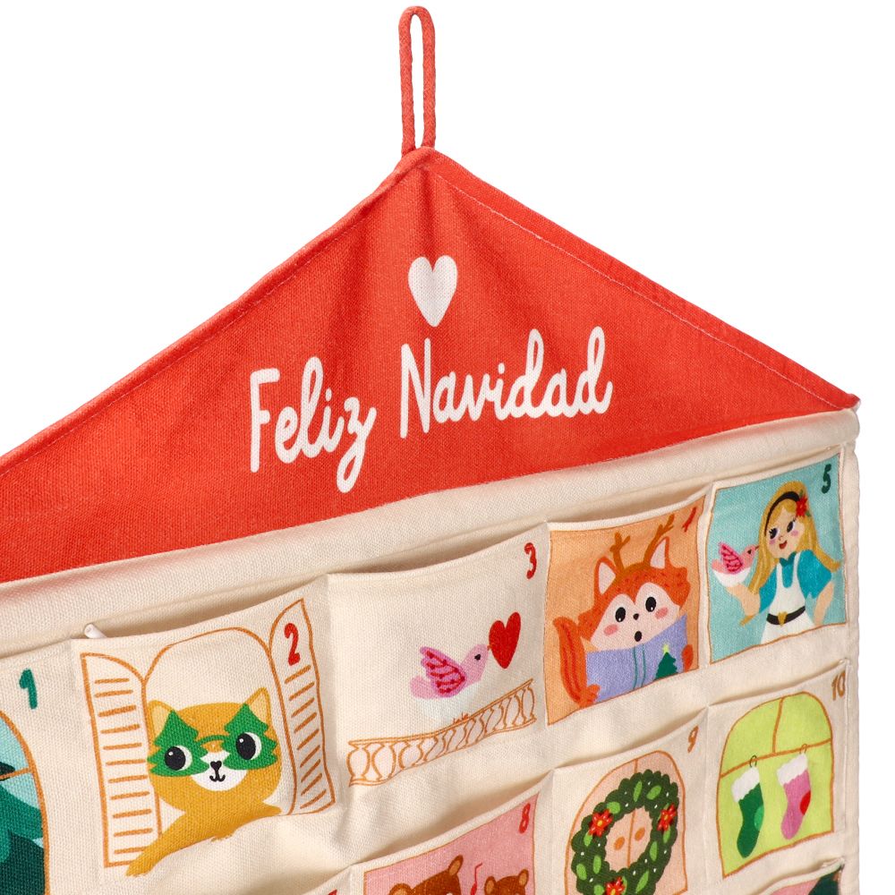 Calendario adviento de tela 52x63 cm