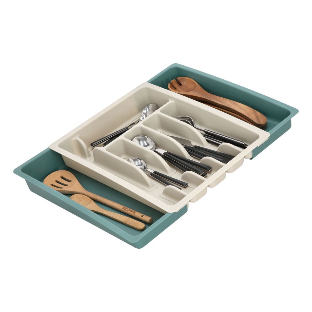 Organizador de cubiertos de plástico extensible