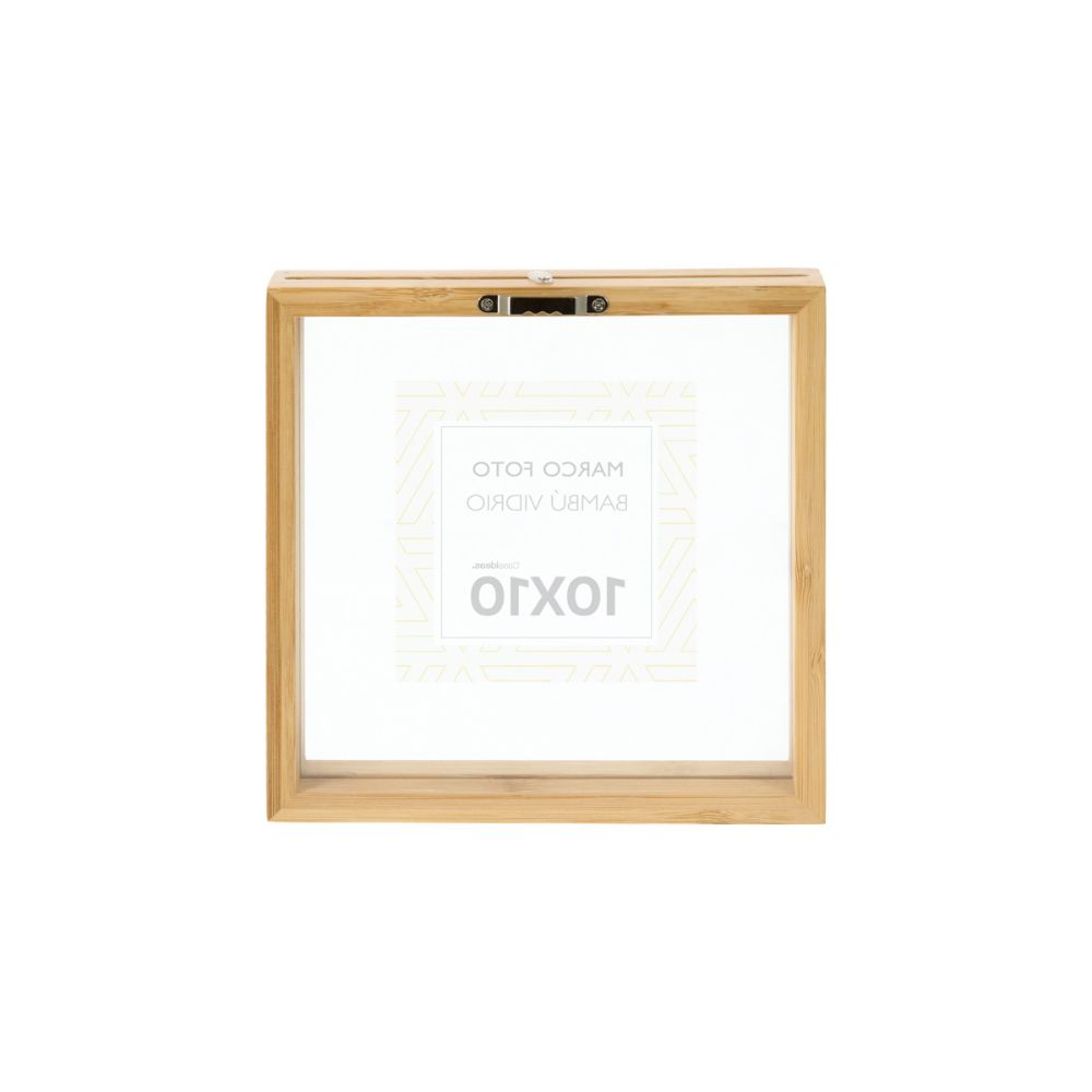Portarretrato Bambú Doble Vidrio 18x4x18 cm