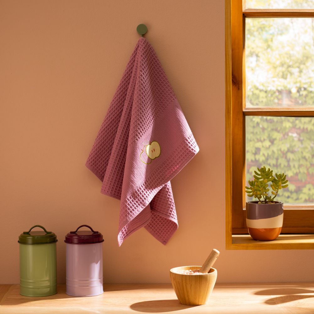 Paño de cocina waffle bordado 50x70 cm