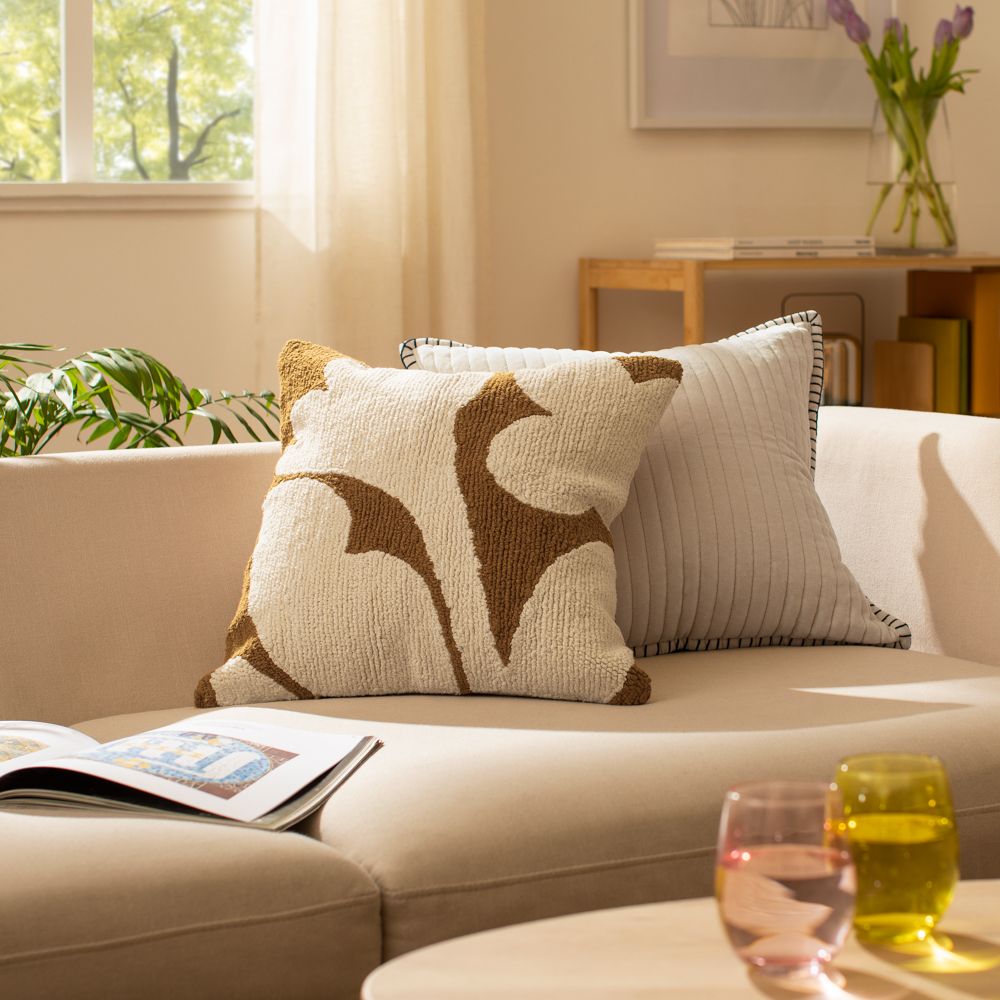 Cojín tela bouclé con diseño 45x45 cm