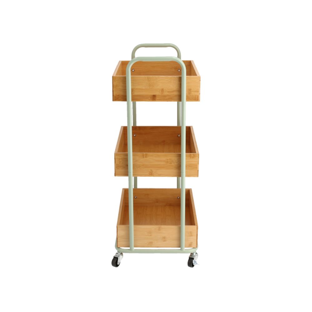 Carro Metal y Bambú Multiuso 44x33x80.5 cm