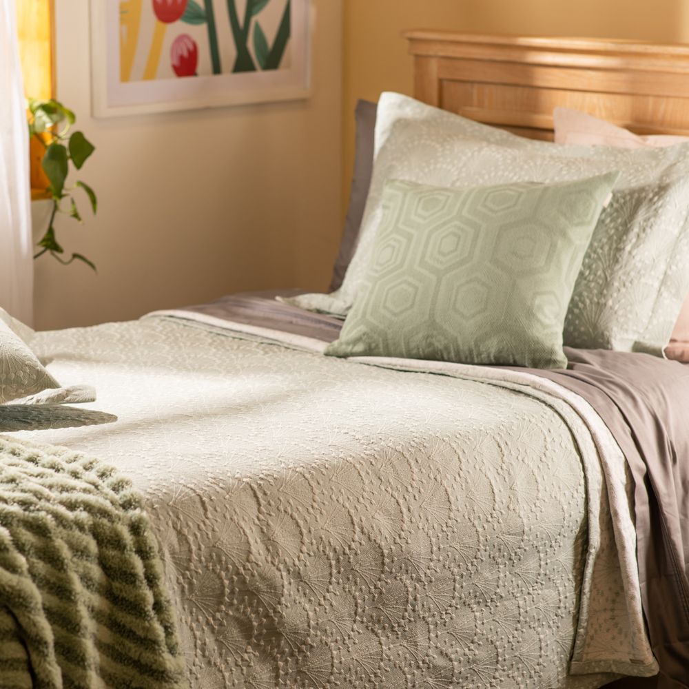 Funda de cojín de algodón texturizado 45x45 cm