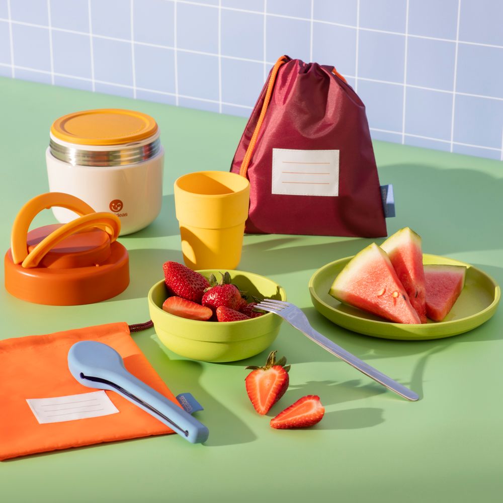 Set 2 bolsas de poliéster para colación escolar