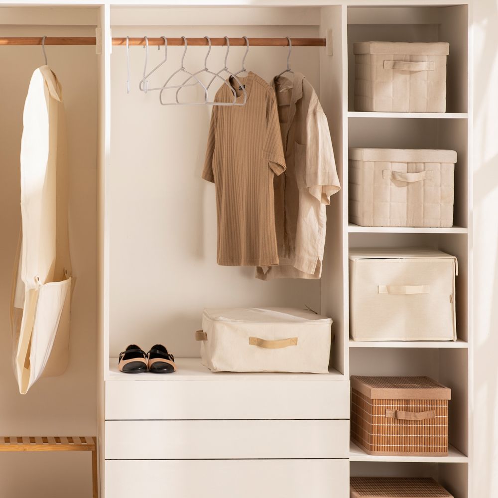 Caja organizadora de tela con cierre 35x35x16 cm