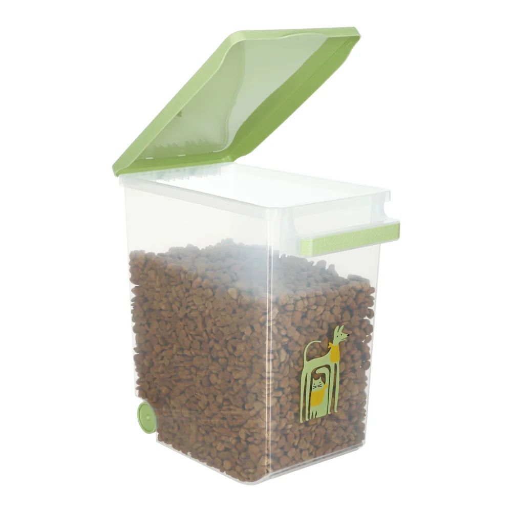 Contenedor plástico para Comida Mascotas con Ruedas para Transportarlo 17 L.