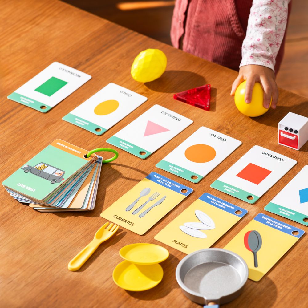 Tarjetas didácticas con transportes y objetos