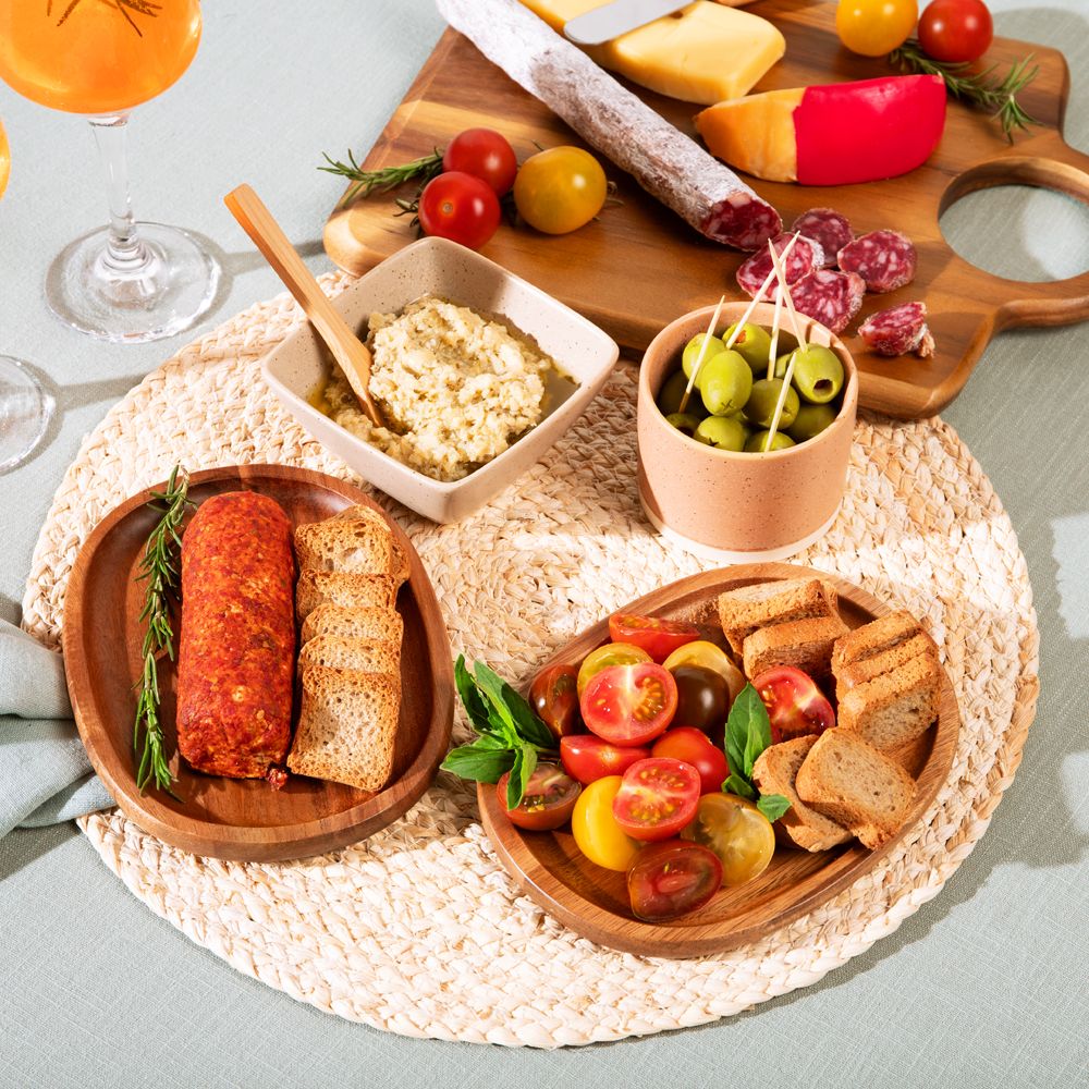 Set de 2 Platos ovalados de madera Acacia