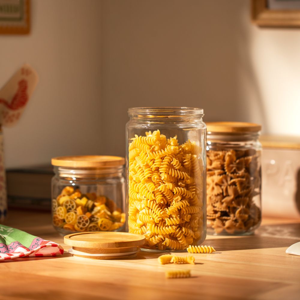 Frasco con tapa de bambú 1500 ml