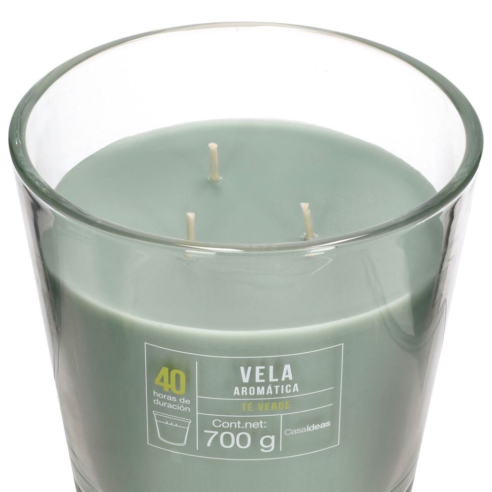 Vela Vidrio Rústica Té Verde 700 g