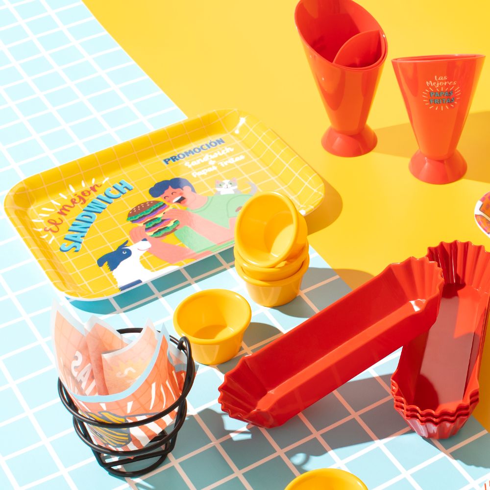 Plato de melamina rectangular 29x22 cm