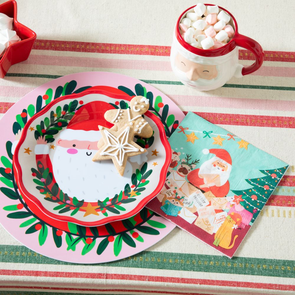 Plato de melamina con diseño navideño 21.5 cm