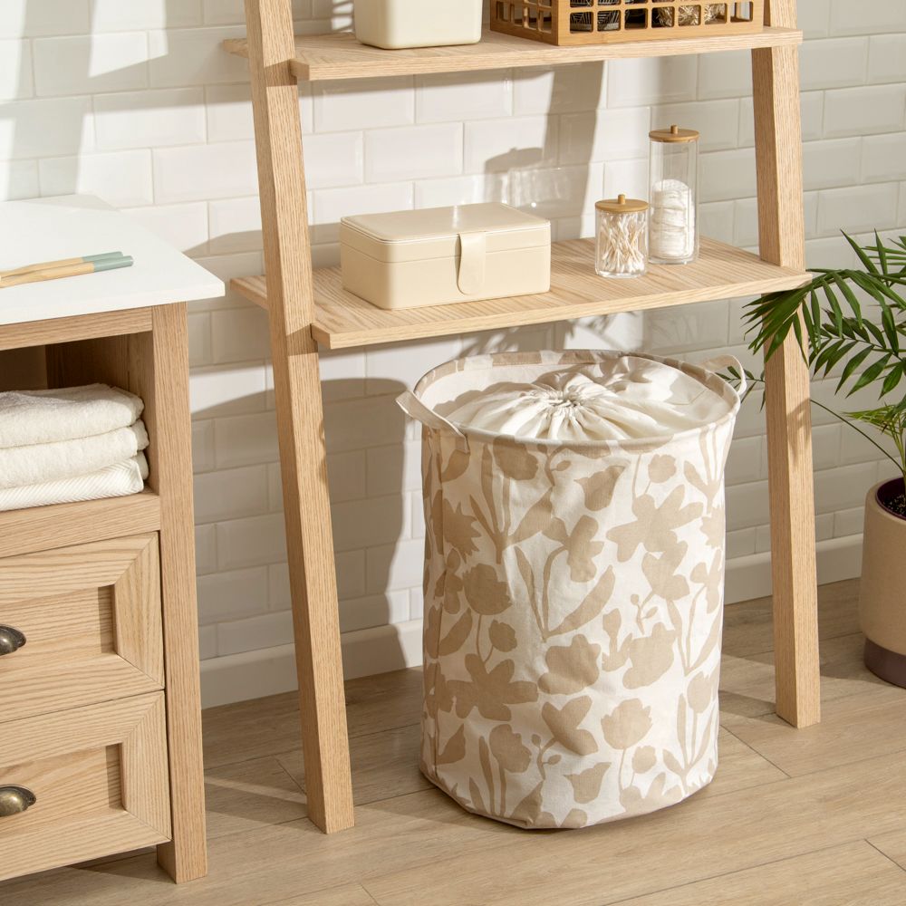 Canasto para ropa sucia de algodón estampado 40x55 cm