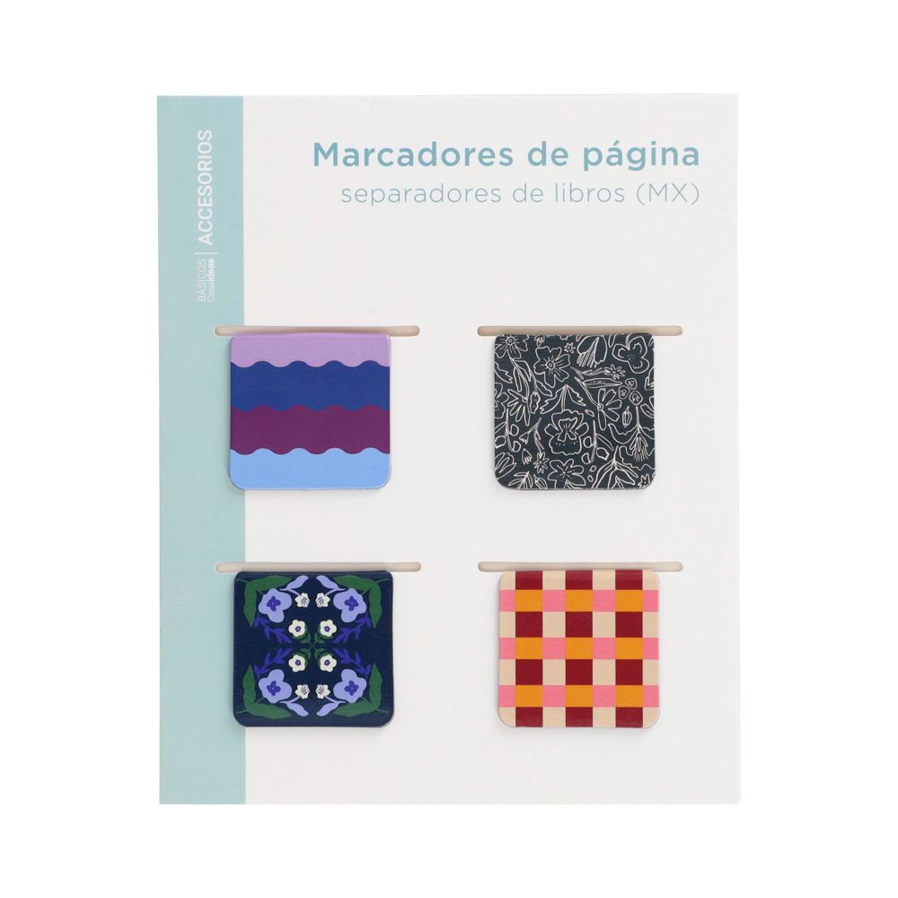 Set 4 marcadores de página 4x4 cm