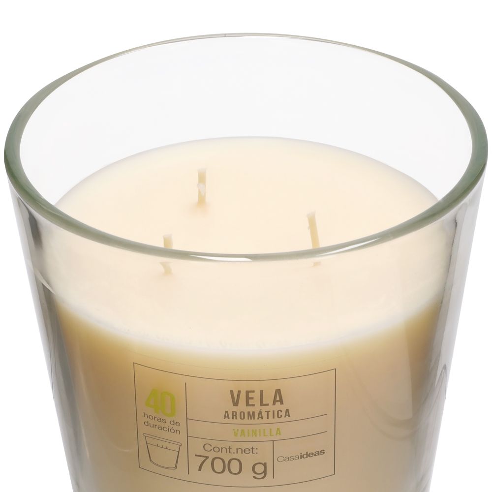 Vela Vidrio Rústica Vainilla 700 g