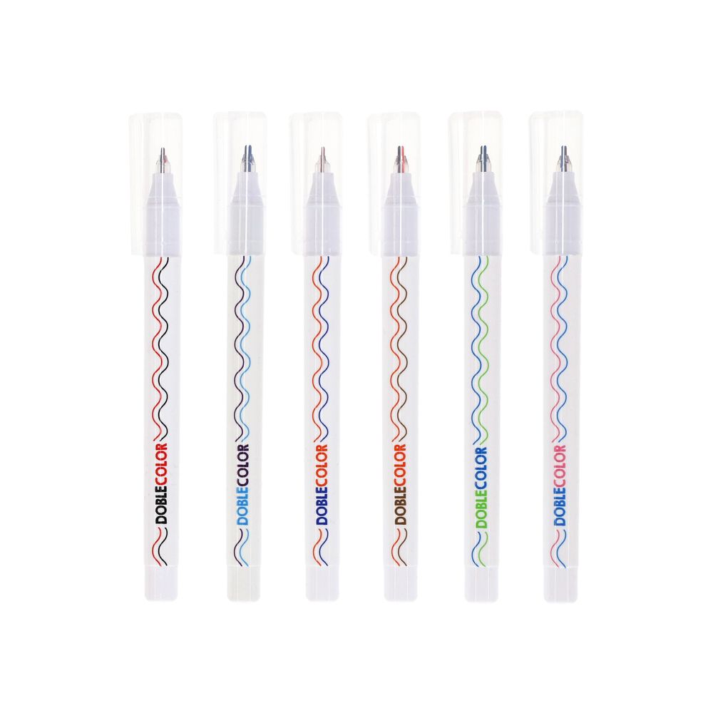 Set de 6 marcadores doble línea