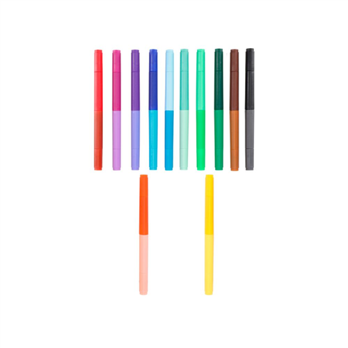 Set 12 Marcadores de Doble Punta/Color