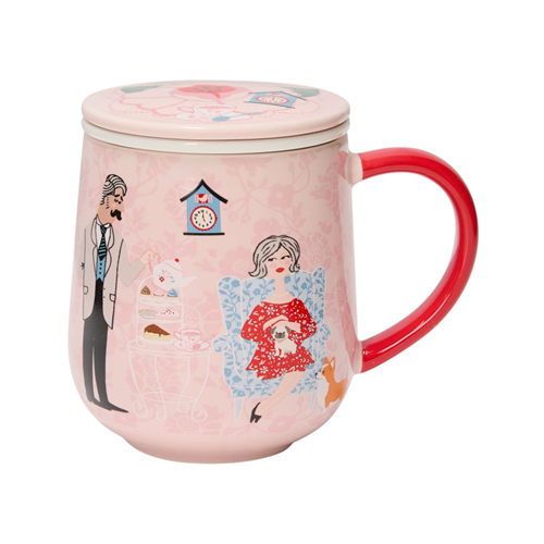 Taza de cerámica con infusor y tapa 400 ml