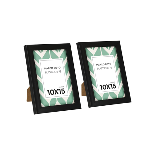 Set 2 Portarretratos plástico PS 12x3x17 cm