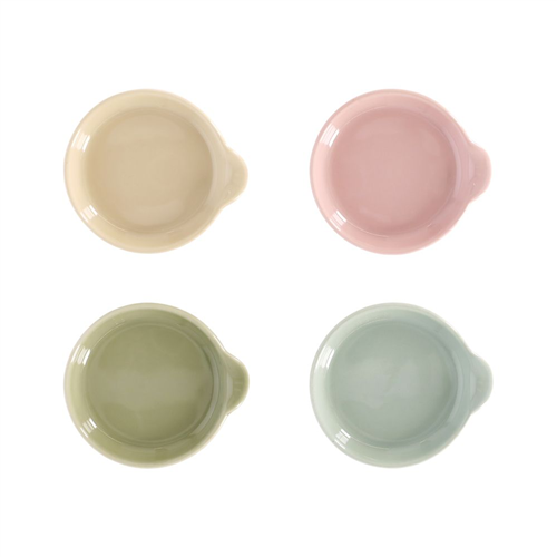 Set 4 de platitos de porcelana para té