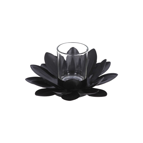 Portavela Metal Flor 15x8 cm