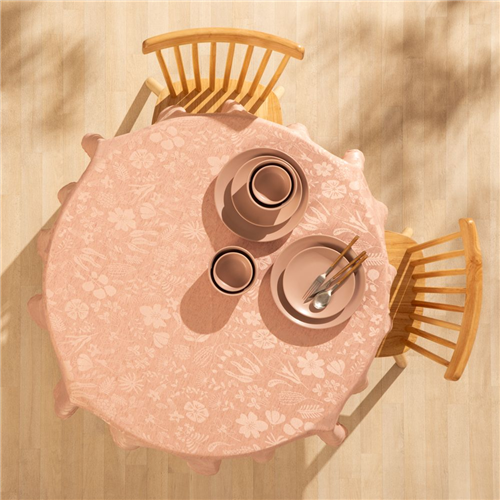 Mantel de jacquard de lino diámetro 150 cm