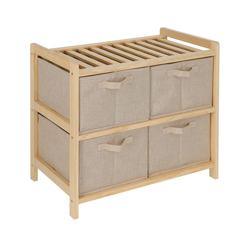 Mueble cajonera textil 2 niveles 67x57.5x37 cm