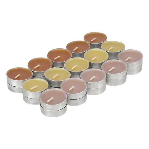 Set 30 Velas tealight con colores y aroma vainilla