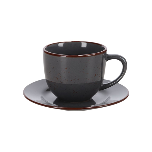 Taza Té Cerámica Rústico con Plato 220 ml
