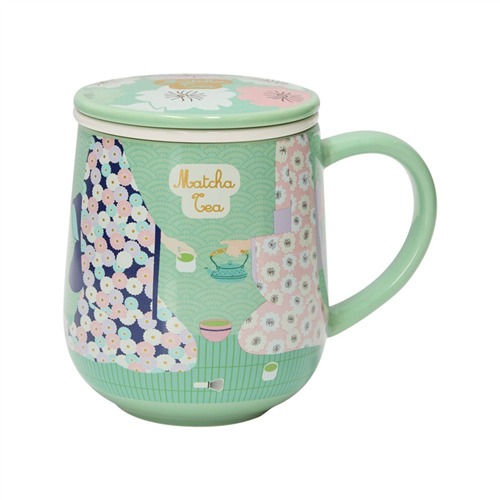 Taza de cerámica con infusor y tapa 400 ml