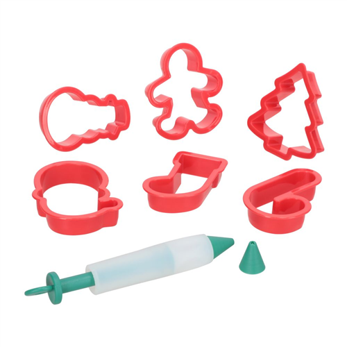 Set de 6 cortadores de galletas con lápiz para decorar