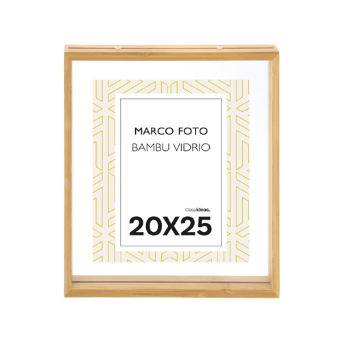 Portarretrato Bambú Doble Vidrio 28x4x33 cm