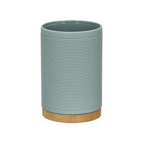 Vaso de plástico y bambú para el baño