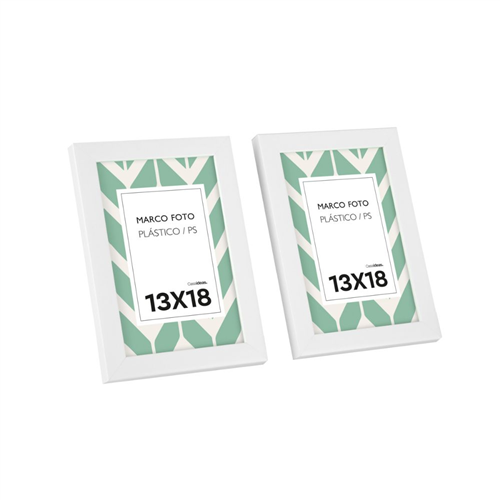Set 2 Portarretratos plástico PS 15x3x20 cm