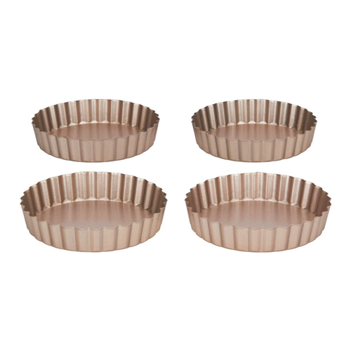 Set 4 Moldes desmontables acero para tarta 10 cm