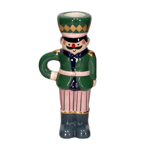 Portavela de cerámica con personaje navideño 14 cm