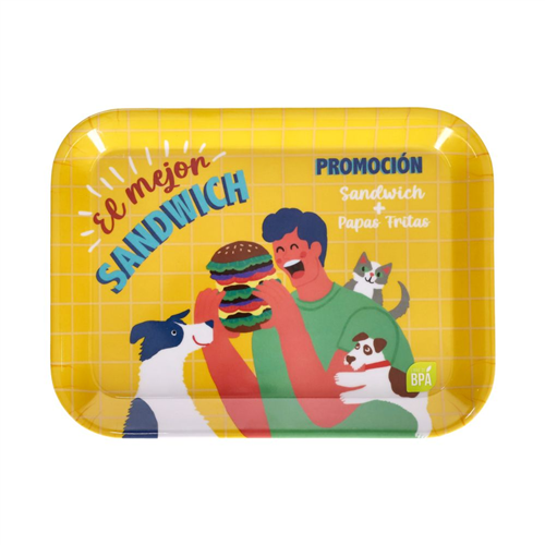 Plato de melamina rectangular 29x22 cm