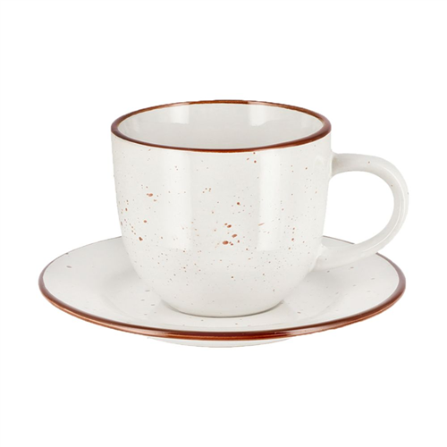 Taza Té Cerámica Rústico con Plato 240 ml