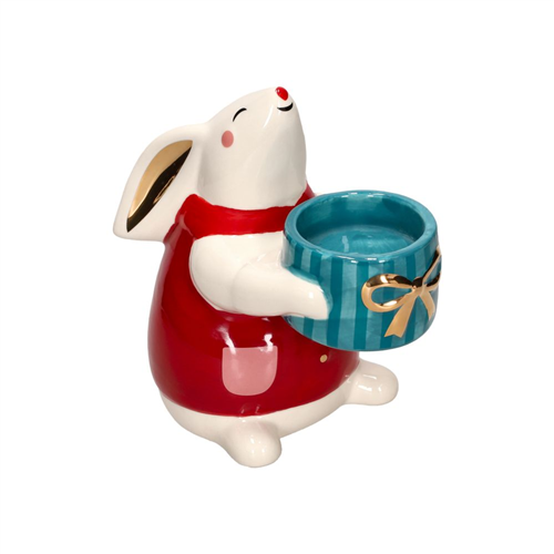 Portavela tealight de cerámica personaje navideño