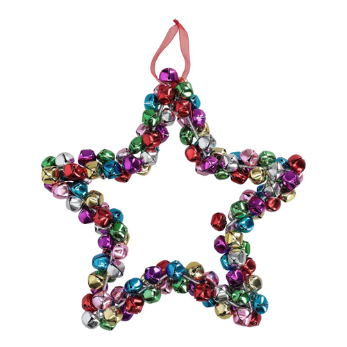 Corona navideña con cascabeles