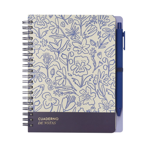 Libreta con bolígrafo 100 hojas con líneas 13x18 cm