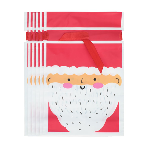 Set de 6 bolsas navideñas con cinta 13x23 cm