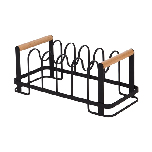 Organizador para tapas y tablas de metal y bambú