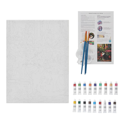 Set bastidor con diseño y pinturas acrílicas 30x40 cm